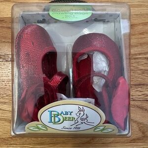 NWT Baby Deer Girls' Red Sparkle Mary Jane Shoes size 1